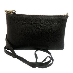 Tory Burch  Crossbody  handbag Black Leather  Purse Shoulderbag Satchel Tote